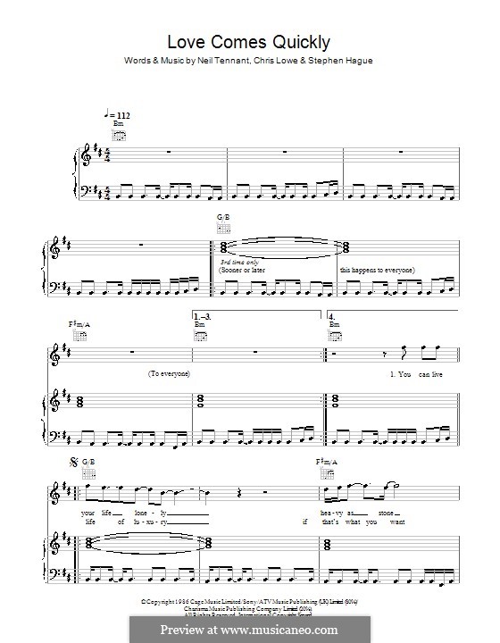 Love Comes Quickly (The Pet Shop Boys) por C. Lowe, N. Tennant, S