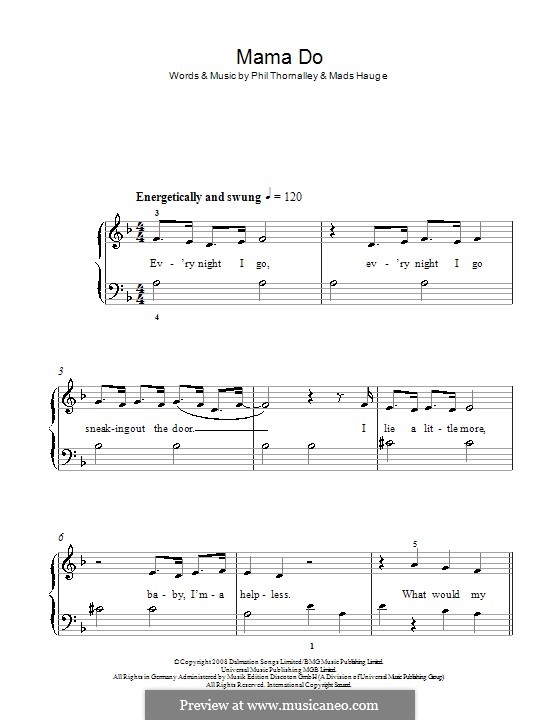 Mama Do (Pixie Lott): Facil para o piano by Mads Hauge, Phil Thornalley