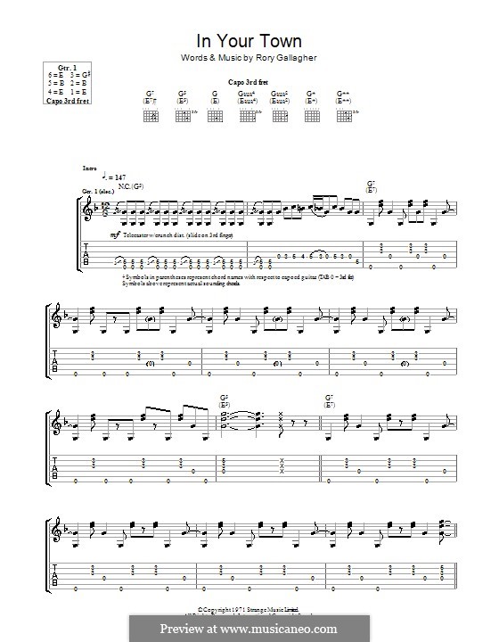 In Your Town: Para guitarra com guia by Rory Gallagher