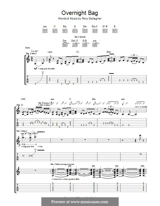 Overnight Bag: Para guitarra com guia by Rory Gallagher