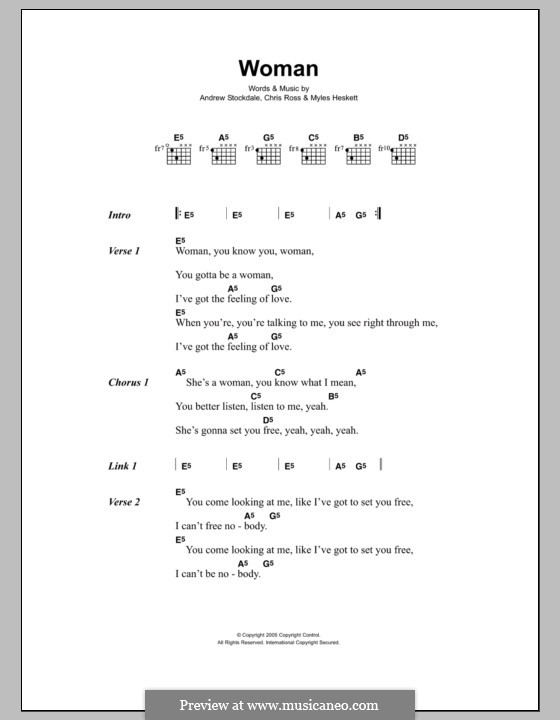 Woman (Wolfmother): Letras e Acordes by Andrew Stockdale, Chris Ross, Myles Heskett