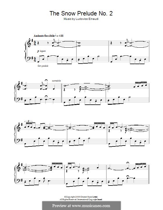 The Snow Prelude No.2: Para Piano by Ludovico Einaudi