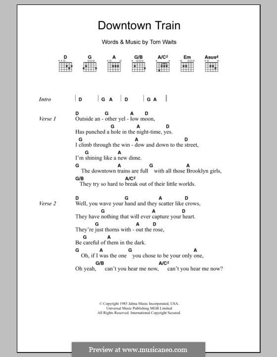 Downtown Train: Letras e Acordes by Tom Waits