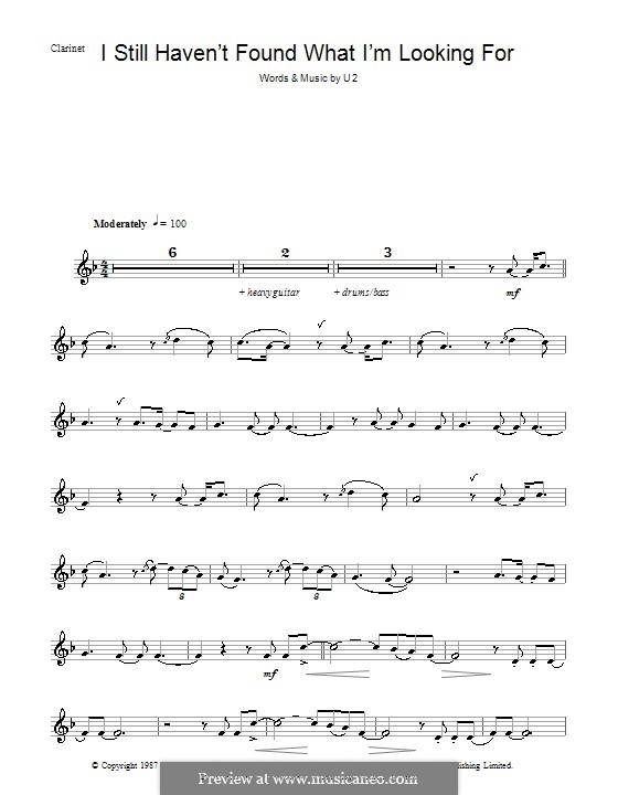I Still Haven't Found What I'm Looking for: para clarinete by U2