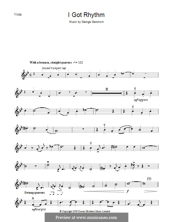 Instrumental version: para violino by George Gershwin