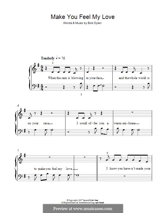 Make You Feel My Love: Facil para o piano by Bob Dylan