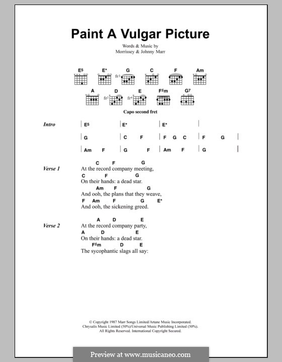 Paint a Vulgar Picture (The Smiths) por Morrissey, J. Marr em músicaNeo