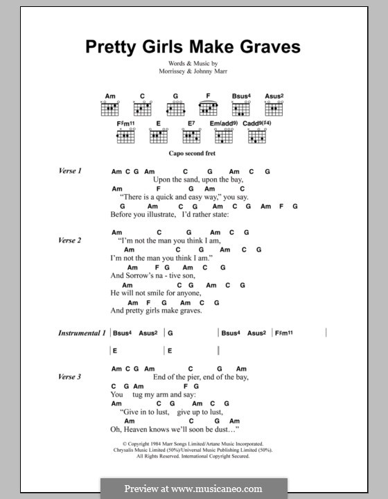 Pretty Girls Make Graves (The Smiths): Letras e Acordes by Morrissey, Johnny Marr