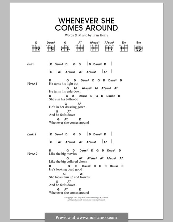 Whenever She Comes Around (Travis): Letras e Acordes by Fran Healy