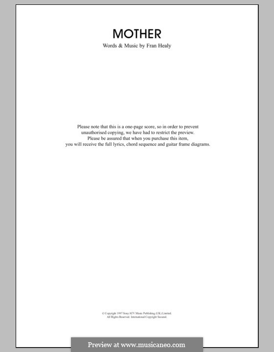 Mother (Travis): Letras e Acordes by Fran Healy