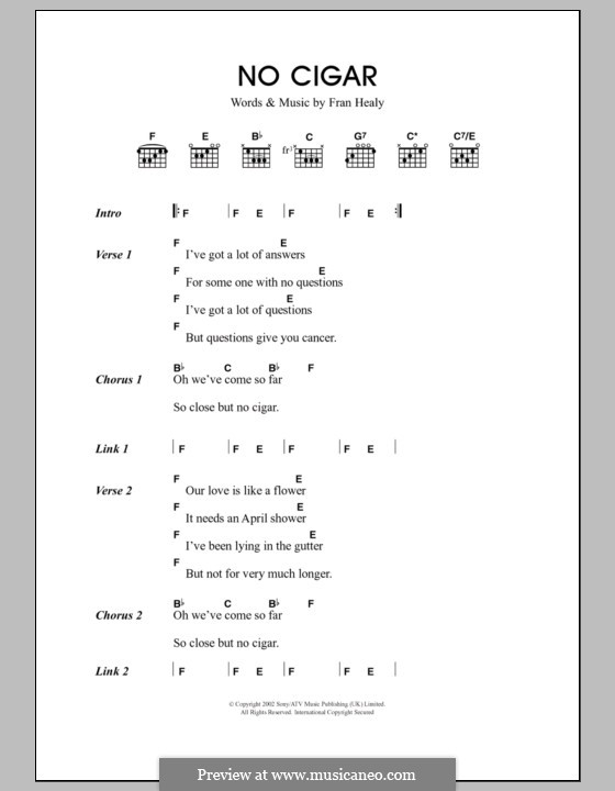 No Cigar (Travis): Letras e Acordes by Fran Healy