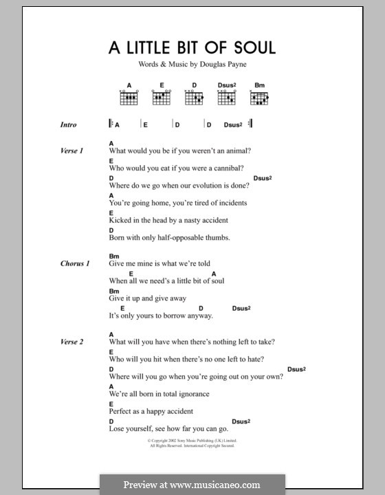 A Little Bit of Soul (Travis): Letras e Acordes by Douglas Payne