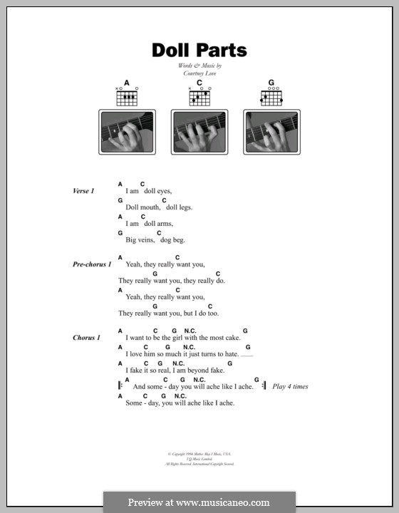 Doll Parts (Hole): Letras e Acordes by Courtney Love