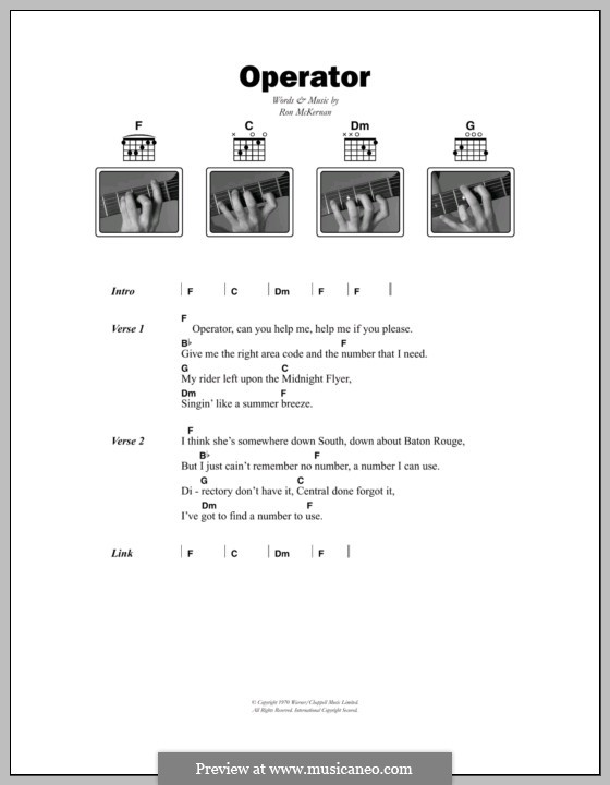 Operator (The Grateful Dead): Letras e Acordes by Ron McKernan