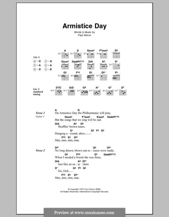 Armistice Day: Letras e Acordes by Paul Simon