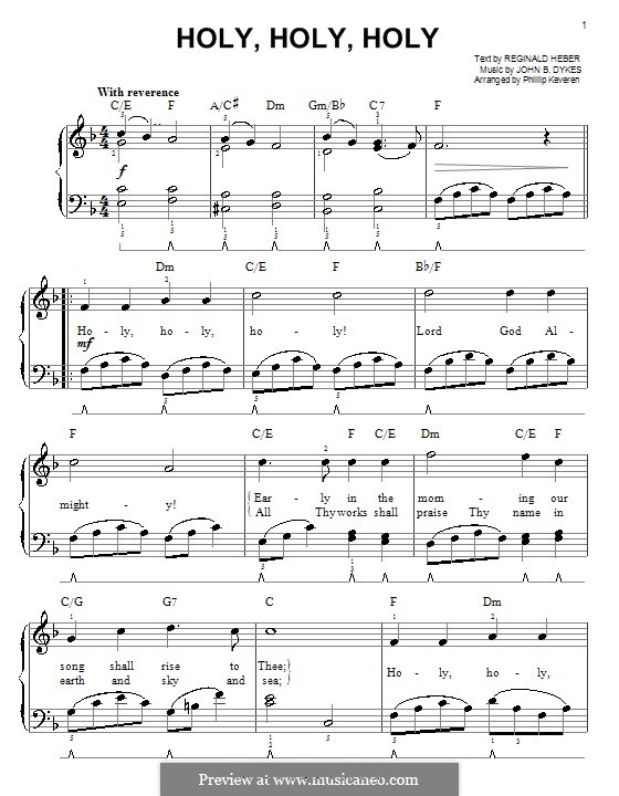 Holy, Holy, Holy! Lord God Almighty: Facil para o piano by John Bacchus Dykes