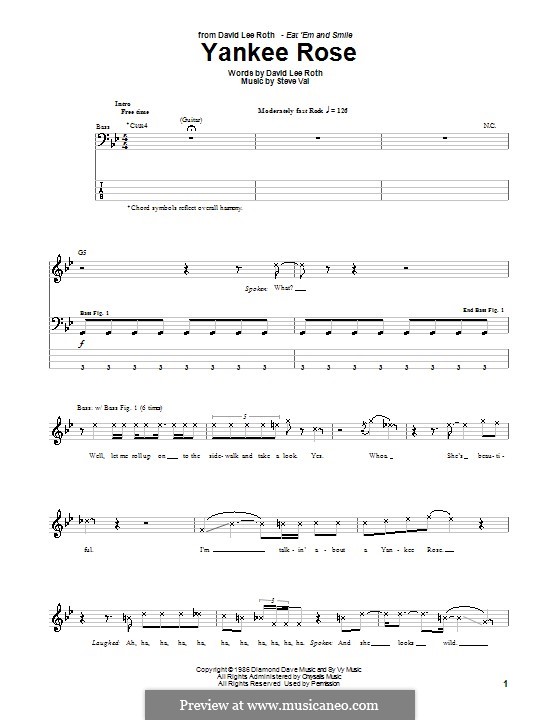 Yankee Rose (David Lee Roth): para baixo com guia by Steve Vai