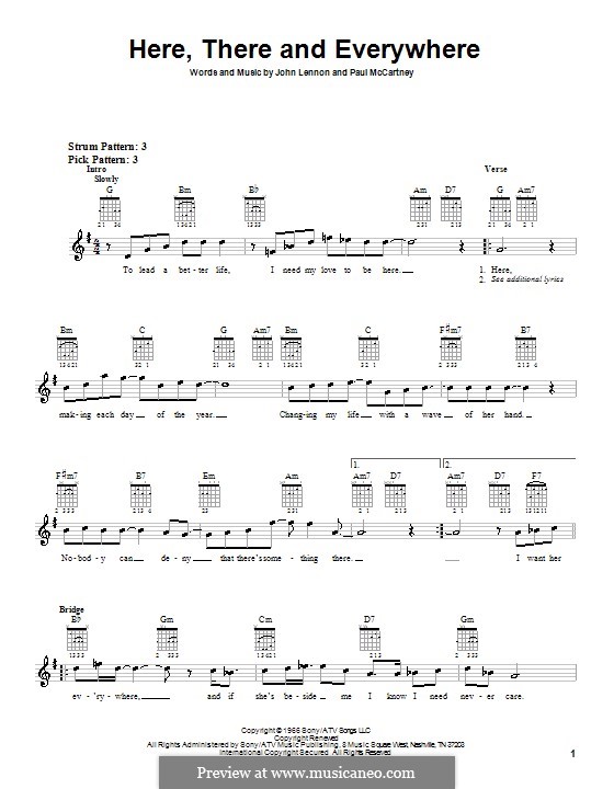 Here, There and Everywhere (The Beatles): Para guitarra (versão facil) by John Lennon, Paul McCartney