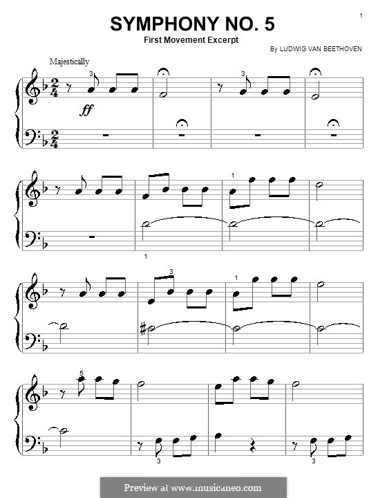 Movement I (Excerpt): Para Piano by Ludwig van Beethoven