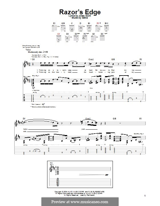 Razor's Edge (Saliva): Para guitarra com guia by Josey Scott