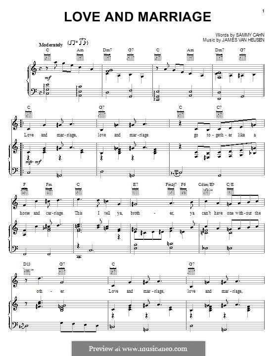 Love and Marriage (Frank Sinatra): Para vocais e piano (ou Guitarra) by Jimmy Van Heusen