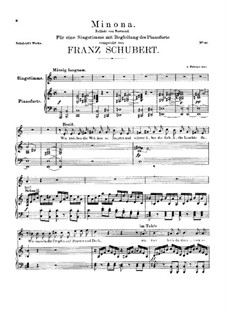 Minona (Minona, or the Mastiff's Tidings), D.152: Para vocais e piano by Franz Schubert