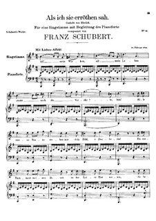 Als ich sie erröten sah (When I Saw Her Blush), D.153: G maior by Franz Schubert