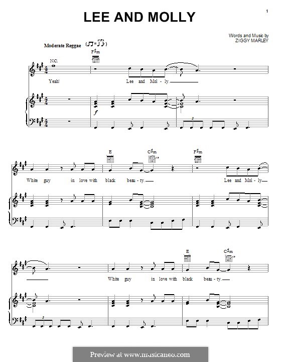 Lee and Molly: Para vocais e piano (ou Guitarra) by Ziggy Marley