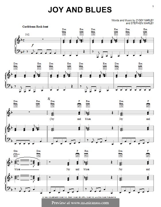 Joy and Blues (Ziggy Marley): Para vocais e piano (ou Guitarra) by Stephen Marley