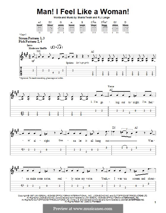 Man! I Feel Like a Woman!: Para guitarra (versão facil) by Robert John Lange, Shania Twain