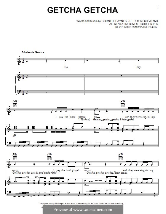 Getcha Getcha (Nelly): Para vocais e piano (ou Guitarra) by Ali Kenyatta Jones, Cornell Haynes, Kevin Risto, Robert Cleveland, Tohri Harper, Waynne Nugent