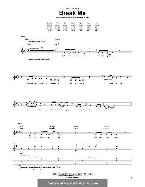 Break Me (Jewel): Para guitarra com guia by Jewel Kilcher