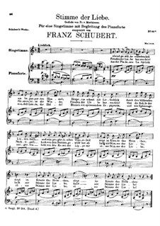 Stimme der Liebe (Voice of Love), D.187: F Maior by Franz Schubert