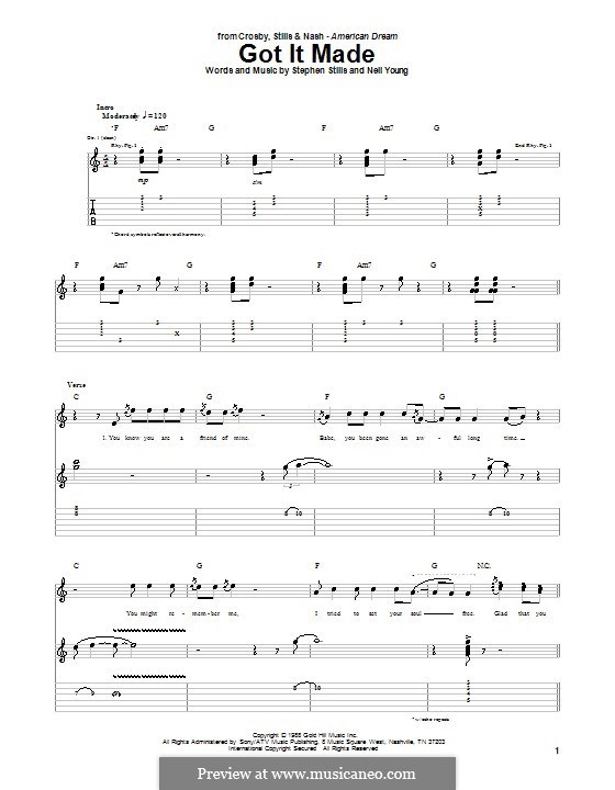 Got It Made (Crosby, Stills & Nash): Para guitarra com guia by Neil Young, Stephen Stills