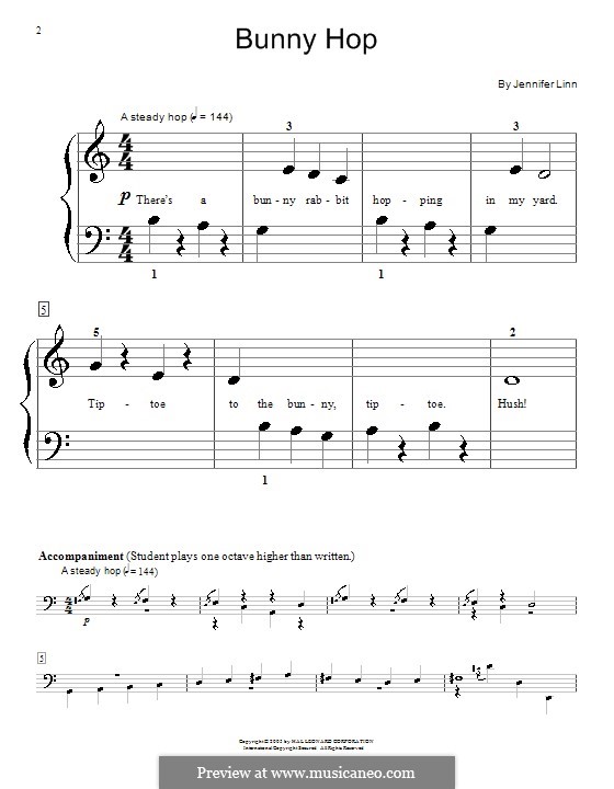 Bunny Hop: Para Piano by Jennifer Linn
