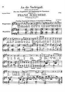 An die Nachtigall (To the Nightingale), D.196 Op.172 No.3: F sharp minor by Franz Schubert