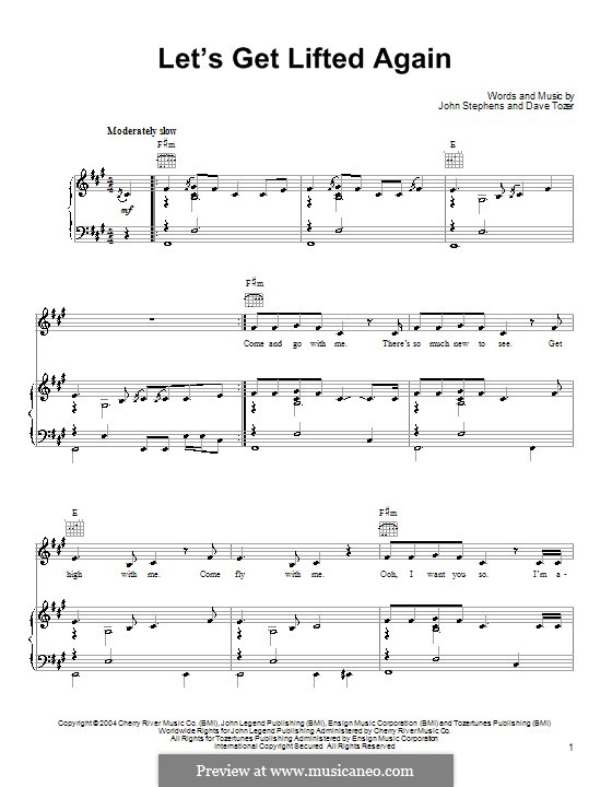 Let's Get Lifted Again (John Legend): Para vocais e piano (ou Guitarra) by Dave Tozer, John Stephens