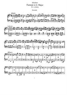Fantasia for Piano Four Hands in G Major, D.1: primeira parte, segunda parte by Franz Schubert
