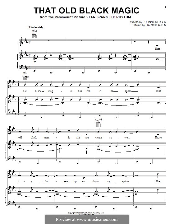 That Old Black Magic (from Star Spangled Rhythm): Para vocais e piano (ou Guitarra) by Harold Arlen