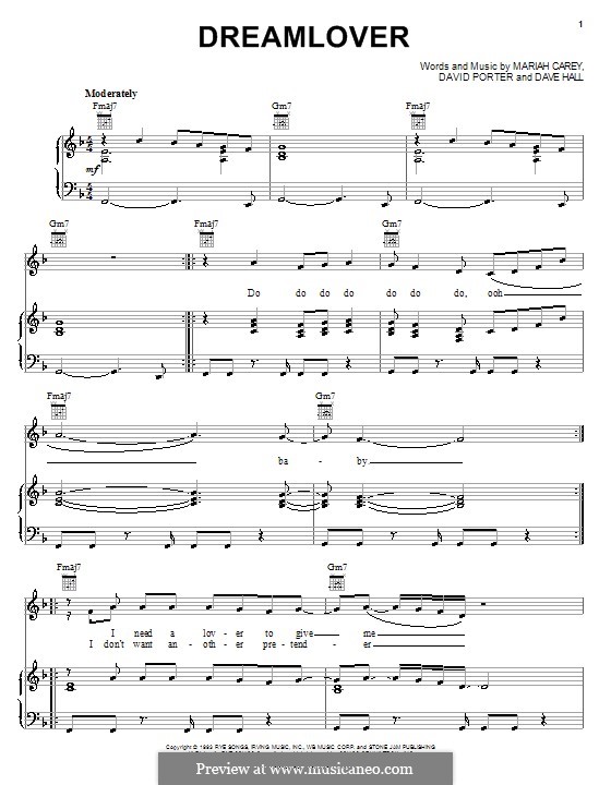 Dreamlover (Mariah Carey): Para vocais e piano (ou Guitarra) by Dave Hall, David Porter