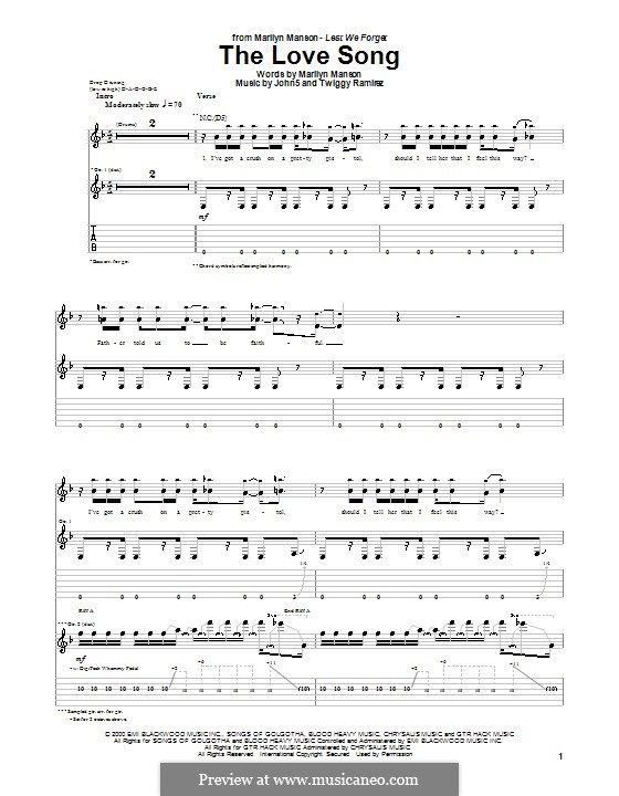 The Love Song: Para guitarra com guia by Marilyn Manson, Twiggy Ramirez
