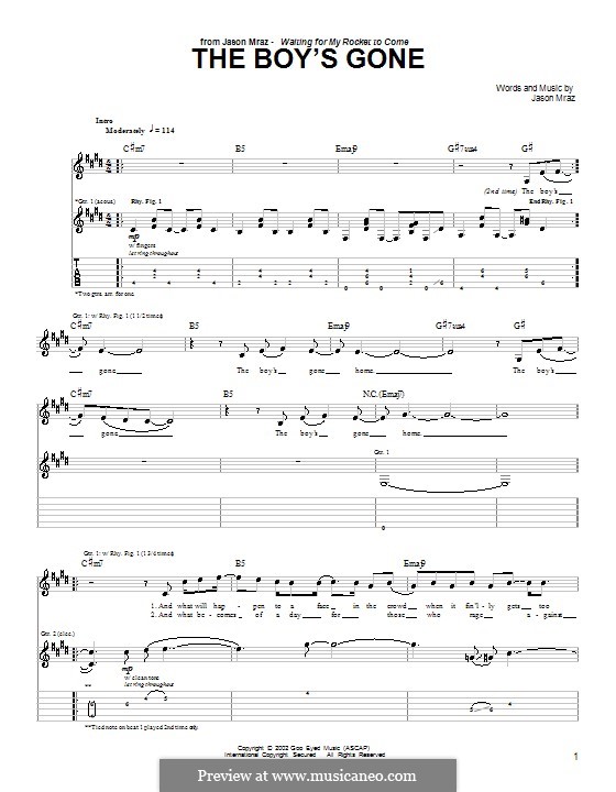 The Boy's Gone: Para guitarra com guia by Jason Mraz