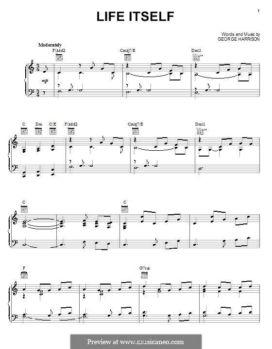 Life Itself: Para vocais e piano (ou Guitarra) by George Harrison