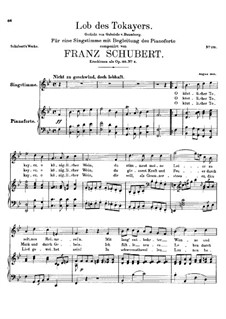 Lob des Tokayers (In Praise of Tokay), D.248: B flat Maior by Franz Schubert