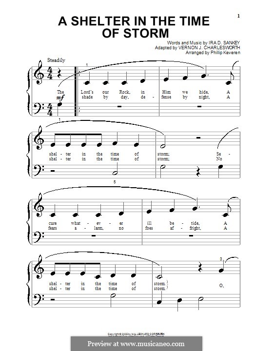 A Shelter in the Time of Storm: para piano (versão facil) by Ira David Sankey