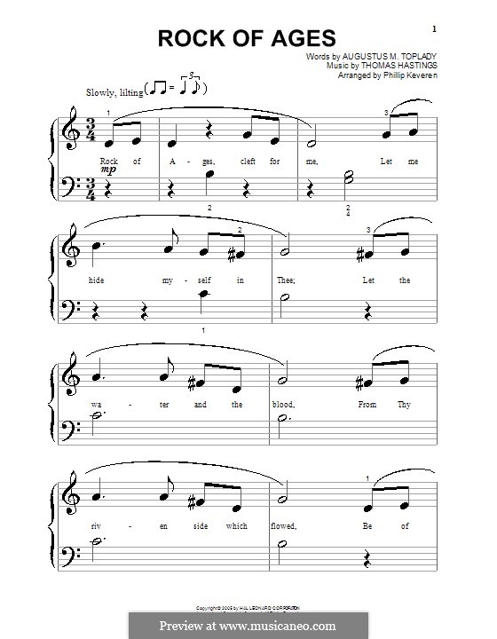 Rock of Ages: Para Piano by Thomas Hastings