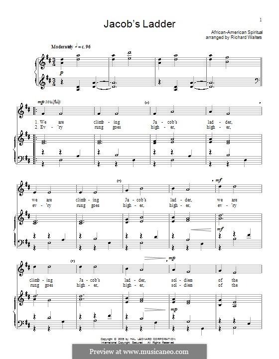 We are Climbing Jacob's Ladder: Para vocais e piano (ou Guitarra) by folklore