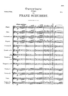 Overture for Orchestra in D Major, D.26: partitura completa by Franz Schubert