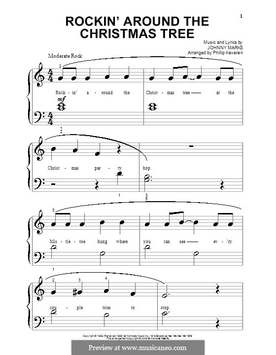 Rockin' Around the Christmas Tree: para piano (versão facil) by Johnny Marks