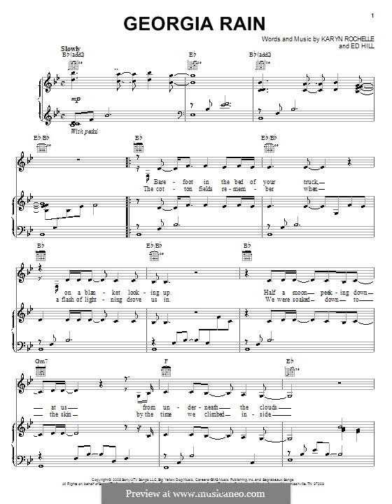 Georgia Rain (Trisha Yearwood): Para vocais e piano (ou Guitarra) by Edward Burlingame Hill, Karyn Rochelle
